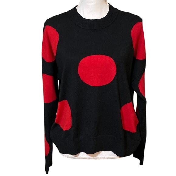 Philosophy Large Polka Dot Crew Neck Long Sleeve Sweater Size Medium Romantic - Picture 1 of 9